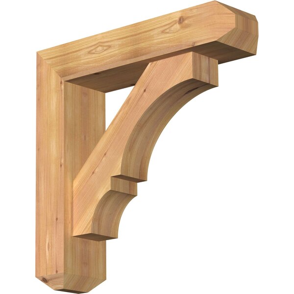 Ekena Millwork Balboa Craftsman Smooth Bracket w/ Offset Brace, Western Red Cedar, 5 1/2"W x 22"D x 22"H BKT0604X22X22BOA04SWR - main